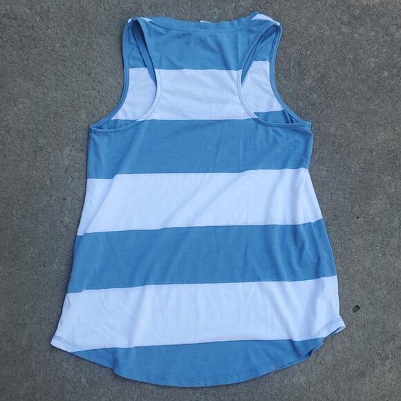 Altar'd State wide striped v neck tank blue white small - Picture 3 of 4